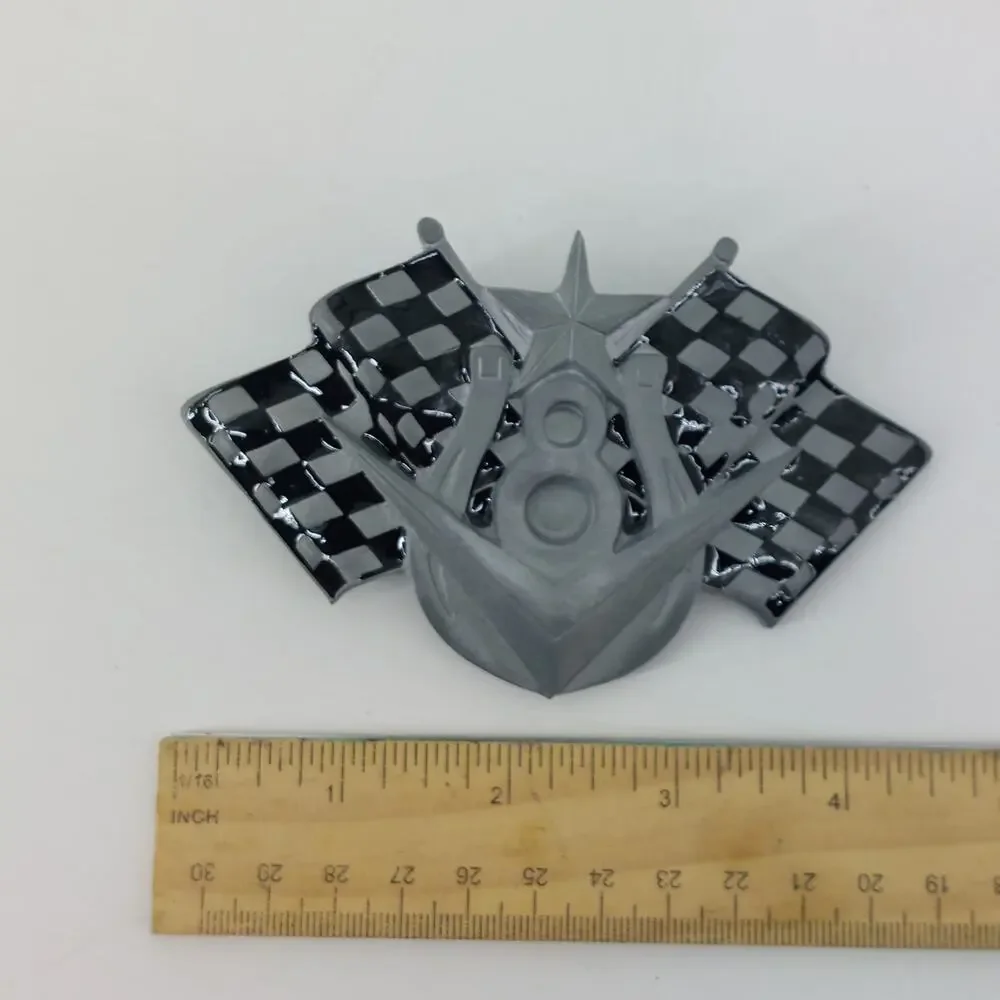 V8 Racing Flags Racecar Horse Shoe Belt Buckle Sports Star
